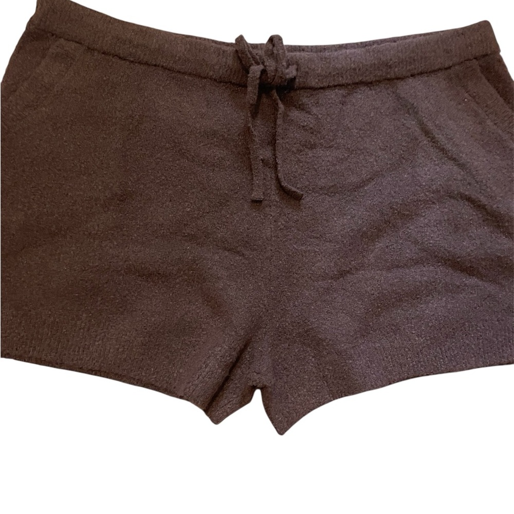 Auden women sweater knit shorts sleepwear size 2X brown